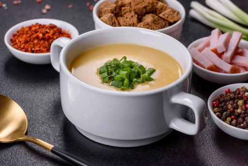 Rresentacion de la receta de crema de puerros